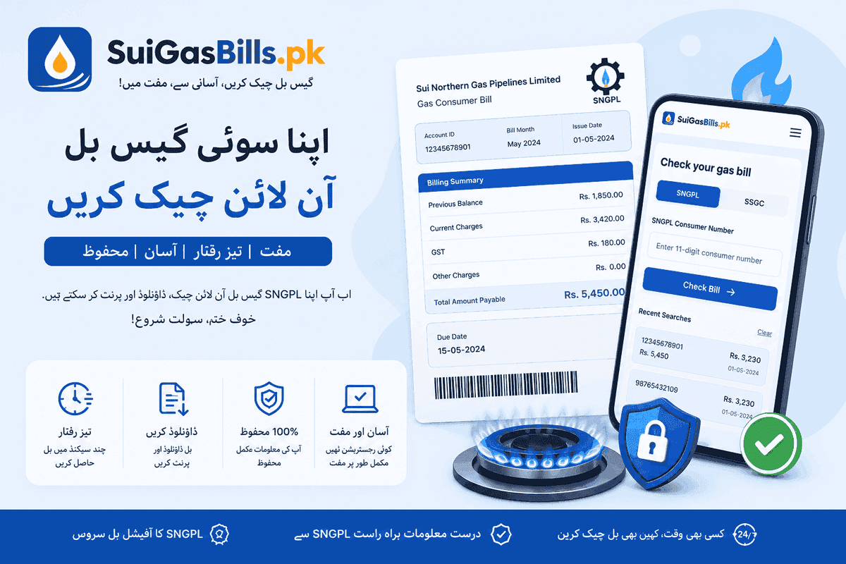 SSGC bill check online Karachi — Sui Southern Gas Company consumer bill guide 2025