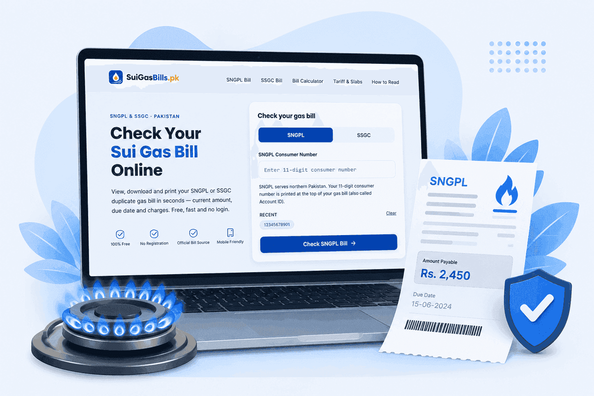 Check Sui Gas Bill Online in Pakistan — SNGPL and SSGC
