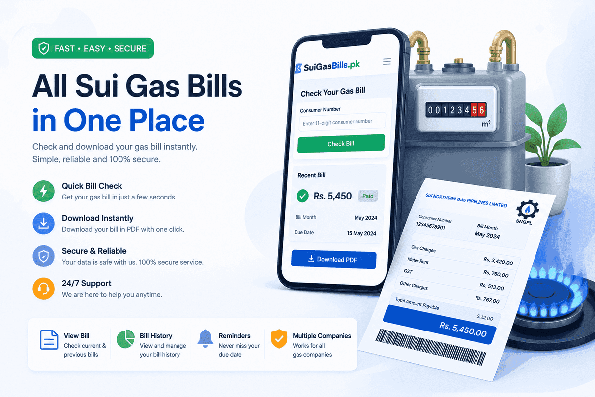 SNGPL bill check online Pakistan — Sui Northern Gas consumer checking gas bill