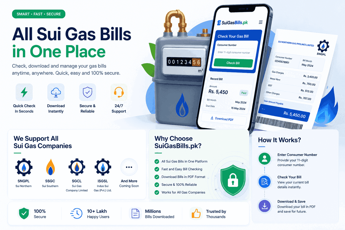SSGC bill check online Karachi — Sui Southern Gas consumer checking gas bill